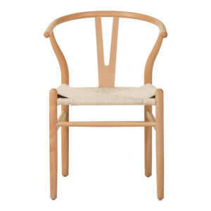 Καρέκλα Wishbone pakoworld rubberwood-σχοινί σε φυσική απόχρωση 60x51x80εκ – 029-000285