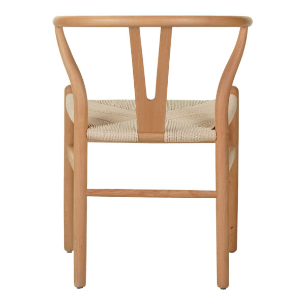 Καρέκλα Wishbone pakoworld rubberwood-σχοινί σε φυσική απόχρωση 60x51x80εκ – 029-000285