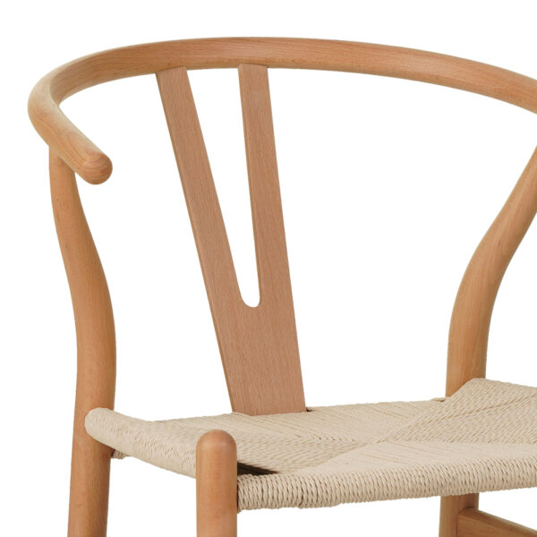 Καρέκλα Wishbone pakoworld rubberwood-σχοινί σε φυσική απόχρωση 60x51x80εκ – 029-000285