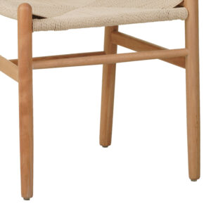 Καρέκλα Wishbone pakoworld rubberwood-σχοινί σε φυσική απόχρωση 60x51x80εκ – 029-000285