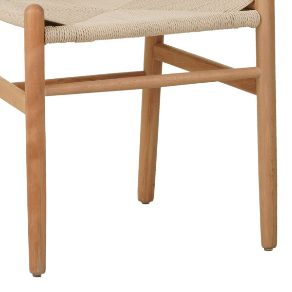 Καρέκλα Wishbone pakoworld rubberwood-σχοινί σε φυσική απόχρωση 60x51x80εκ – 029-000285