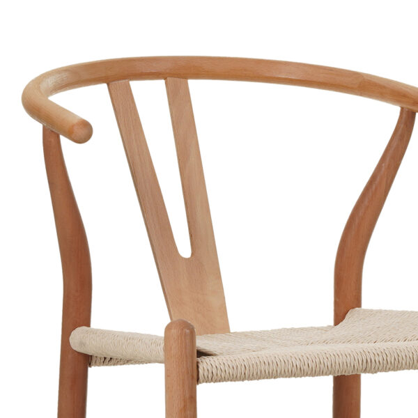 Σκαμπό μπαρ Wishbone pakoworld rubberwood-σχοινί σε φυσική απόχρωση 55x49x96εκ – 029-000286