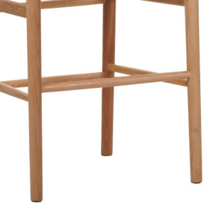 Σκαμπό μπαρ Wishbone pakoworld rubberwood-σχοινί σε φυσική απόχρωση 55x49x96εκ – 029-000286