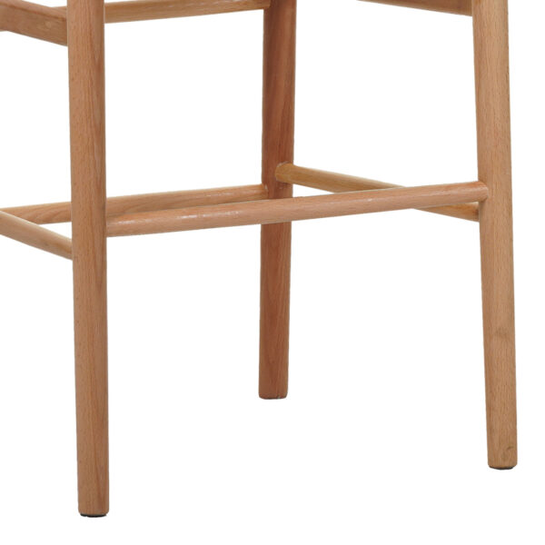 Σκαμπό μπαρ Wishbone pakoworld rubberwood-σχοινί σε φυσική απόχρωση 55x49x96εκ – 029-000286