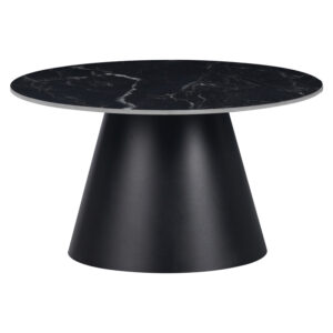 Βοηθητικά τραπέζια Fabrin Inart μαύρο μαρμάρου sintered stone-μαύρο μέταλλο – 029-000314