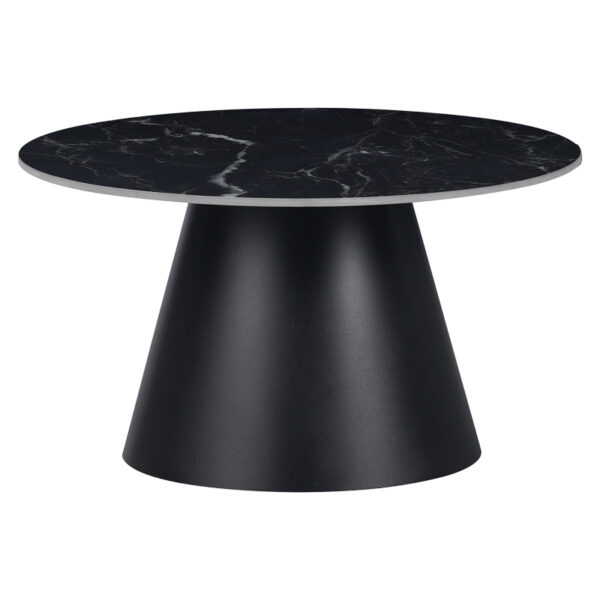 Βοηθητικά τραπέζια Fabrin Inart μαύρο μαρμάρου sintered stone-μαύρο μέταλλο – 029-000314