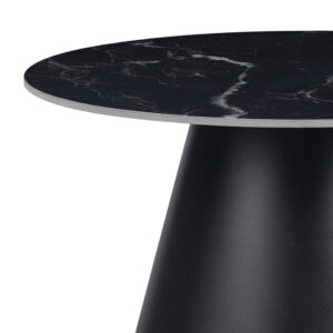 Βοηθητικά τραπέζια Fabrin Inart μαύρο μαρμάρου sintered stone-μαύρο μέταλλο – 029-000314