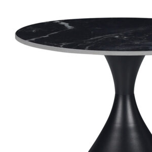 Βοηθητικά τραπέζια Kirkene Inart sintered stone σε απόχρωση μαύρο μαρμάρου με μαύρο μέταλλο 2τεμ – 029-000318