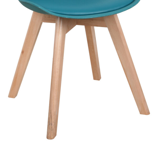 Καρέκλα Gaston pakoworld PP-PU μπλε απόχρωση- φυσικό πόδι 43x51x75εκ – 029-000339