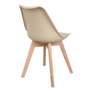 Καρέκλα Gaston pakoworld PP-PU taupe απόχρωση- φυσικό πόδι 43x51x75εκ – 029-000340