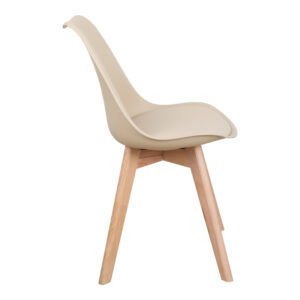 Καρέκλα Gaston pakoworld PP-PU taupe απόχρωση- φυσικό πόδι 43x51x75εκ – 029-000340
