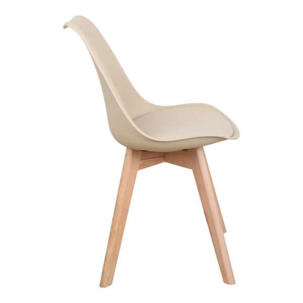 Καρέκλα Gaston pakoworld PP-PU taupe απόχρωση- φυσικό πόδι 43x51x75εκ – 029-000340