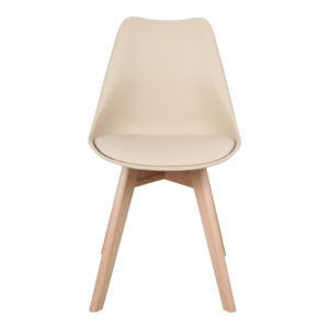 Καρέκλα Gaston pakoworld PP-PU taupe απόχρωση- φυσικό πόδι 43x51x75εκ – 029-000340