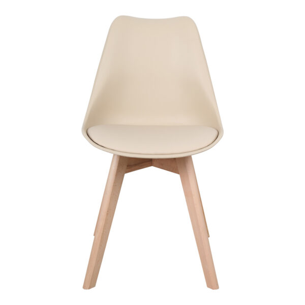 Καρέκλα Gaston pakoworld PP-PU taupe απόχρωση- φυσικό πόδι 43x51x75εκ – 029-000340