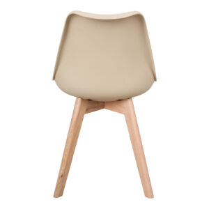 Καρέκλα Gaston pakoworld PP-PU taupe απόχρωση- φυσικό πόδι 43x51x75εκ – 029-000340
