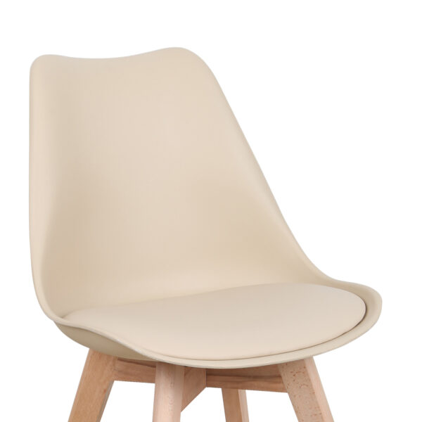 Καρέκλα Gaston pakoworld PP-PU taupe απόχρωση- φυσικό πόδι 43x51x75εκ – 029-000340