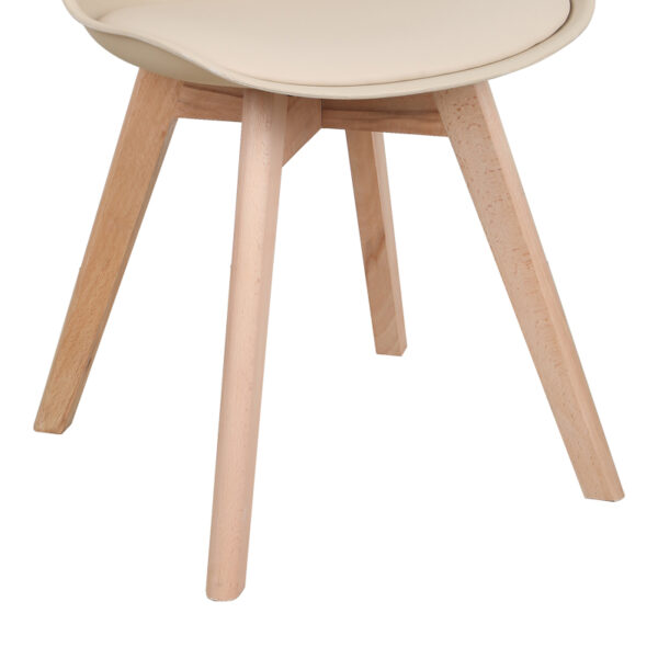 Καρέκλα Gaston pakoworld PP-PU taupe απόχρωση- φυσικό πόδι 43x51x75εκ – 029-000340