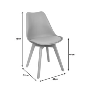 Καρέκλα Gaston pakoworld PP-PU taupe απόχρωση- φυσικό πόδι 43x51x75εκ – 029-000340