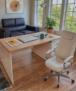 Καρέκλα γραφείου διευθυντή Sonar pakoworld pu σε λευκή απόχρωση – 033-000008