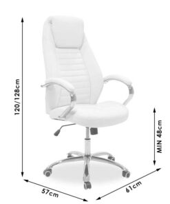 Καρέκλα γραφείου διευθυντή Sonar pakoworld pu σε λευκή απόχρωση – 033-000008
