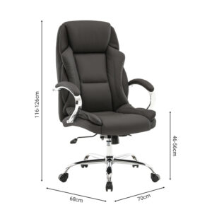Καρέκλα γραφείου διευθυντή Verxian pakoworld μαύρο pu 70x68x116εκ – 033-000018