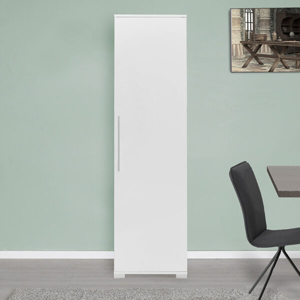 Ντουλάπι-στήλη Diamond1 pakoworld λευκό gloss 50x35x187εκ – 039-000153