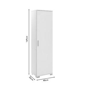 Ντουλάπι-στήλη Chad1 pakoworld λευκό gloss 45x32x169εκ – 039-000154