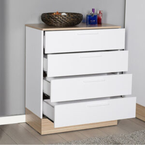 Συρταριέρα Pelita pakoworld σε λευκή-oak απόχρωση 72x40x88εκ – 039-000209