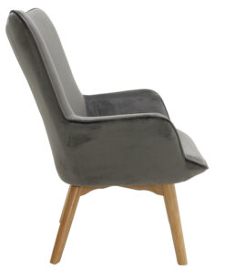 Πολυθρόνα Kido pakoworld βελούδο χρώμα ασημί-γκρι – 046-000008