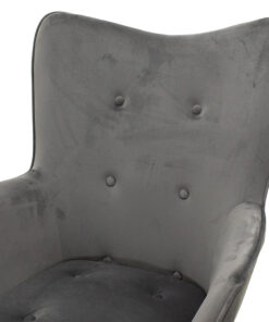 Πολυθρόνα Kido pakoworld βελούδο χρώμα ασημί-γκρι – 046-000008