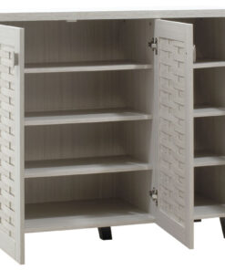 Παπουτσοθήκη-ντουλάπι MANTAM pakoworld 16 ζεύγων χρώμα λευκό-γκρι 115,5x40x92εκ – 049-000005