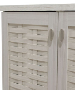 Παπουτσοθήκη-ντουλάπι MANTAM pakoworld 16 ζεύγων χρώμα λευκό-γκρι 115,5x40x92εκ – 049-000005