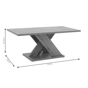 Τραπέζι σαλονιού Solange pakoworld χρώμα sonoma 110x55x47.5εκ – 049-000061