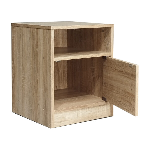 Κομοδίνο Foly pakoworld με ένα ντουλάπι sonoma 40x40x50εκ – 049-000069