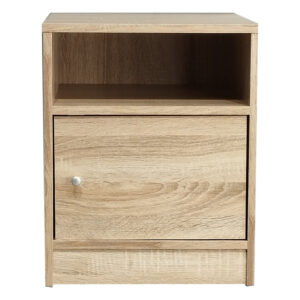 Κομοδίνο Foly pakoworld με ένα ντουλάπι sonoma 40x40x50εκ – 049-000069