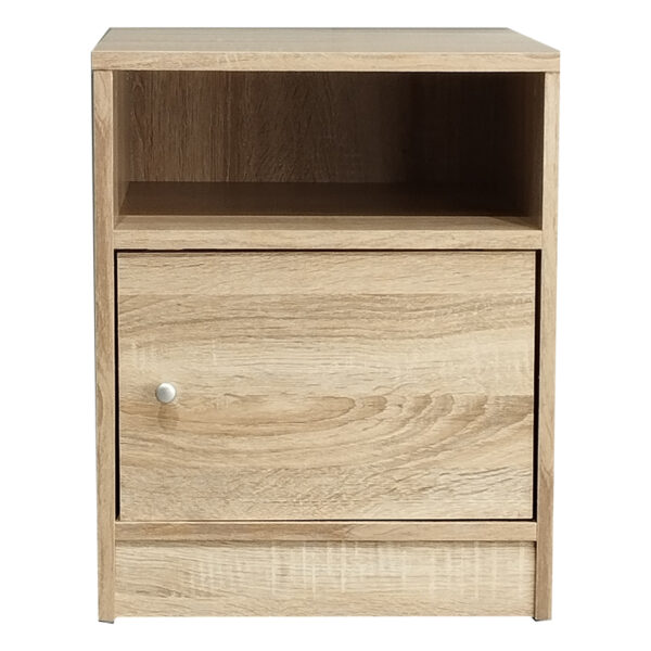 Κομοδίνο Foly pakoworld με ένα ντουλάπι sonoma 40x40x50εκ – 049-000069