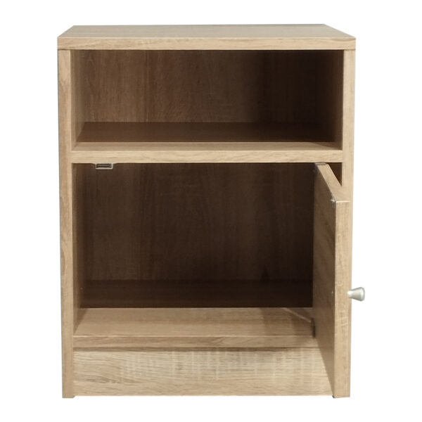 Κομοδίνο Foly pakoworld με ένα ντουλάπι sonoma 40x40x50εκ – 049-000069
