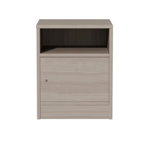 Κομοδίνο Foly pakoworld με ένα ντουλάπι γκρι oak 40x40x50εκ – 049-000070