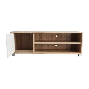 Έπιπλο τηλεόρασης Ellon pakoworld μελαμίνης sonoma-λευκό 120x40x41εκ. – 049-000080
