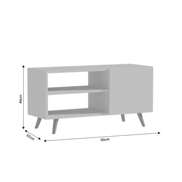 Έπιπλο τηλεόρασης Ellon pakoworld μελαμίνης sonoma-λευκό 120x40x41εκ. – 049-000080