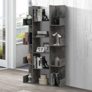 Βιβλιοθήκη Charles pakoworld μελαμίνης γκρι oak 90x31x182.5εκ – 049-000093