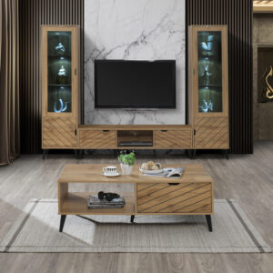 Τραπέζι σαλονιού Thelma pakoworld sonoma μελαμίνης 120x60x41.6εκ – 049-000098