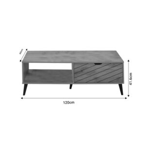 Τραπέζι σαλονιού Thelma pakoworld sonoma μελαμίνης 120x60x41.6εκ – 049-000098