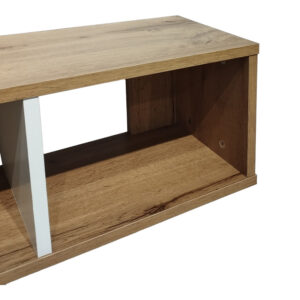 Ραφιέρα τοίχου Flevior pakoworld σε sonoma με λευκή απόχρωση 90x22x25.6εκ – 049-000103