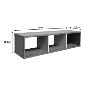 Ραφιέρα τοίχου Flevior pakoworld σε sonoma με λευκή απόχρωση 90x22x25.6εκ – 049-000103
