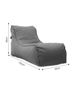 Πουφ ξαπλώστρα Lara pakoworld 100% αδιάβροχο ανθρακί – 056-000071