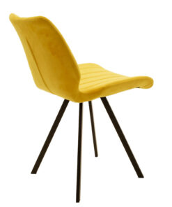 Καρέκλα Sabia pakoworld βελούδο κίτρινο-μαύρο πόδι – 058-000012