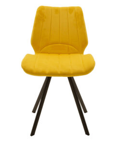 Καρέκλα Sabia pakoworld βελούδο κίτρινο-μαύρο πόδι – 058-000012