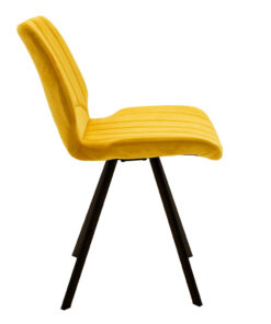Καρέκλα Sabia pakoworld βελούδο κίτρινο-μαύρο πόδι – 058-000012