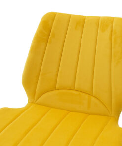 Καρέκλα Sabia pakoworld βελούδο κίτρινο-μαύρο πόδι – 058-000012